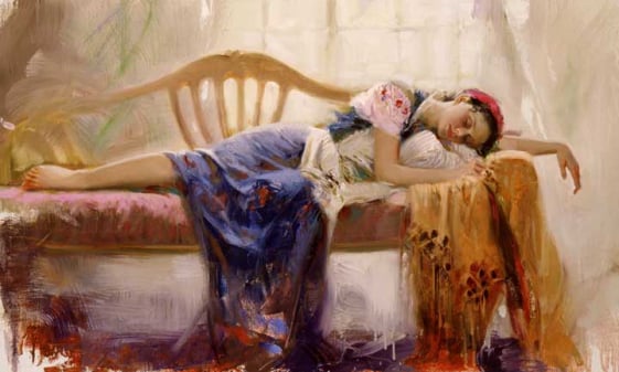 Title: At Rest Medium: Giclée on Canvas Hand Embellished Size:  24 x 40