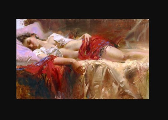 Title: Restful Medium: Giclée on Canvas Hand Embellished Size: 12 x 20