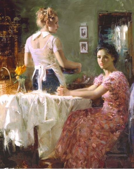 Title: Sharing Moments Medium: Giclée on Canvas Embellished Edition Size:  36 x 30