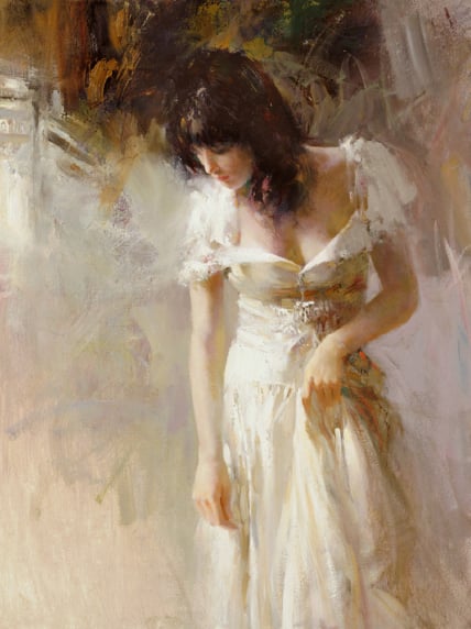 Title: White Rhapsody Medium: Giclée on Canvas Hand Embellished Size:  16 x 12