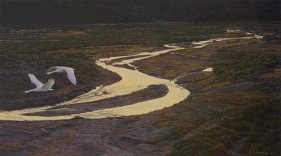 Above The River – Trumpeter Swans- Signed By The Artist								 – Paper Lithograph
								 – Limited Edition
								 – 950 S/N
								 – 
								15 1/2 x 27