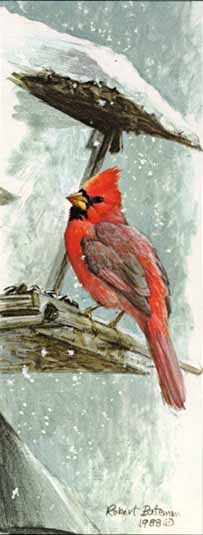 At The Feeder – Cardinal- Signed By The Artist								 – Paper Lithograph
								 – Limited Edition
								 – 950 S/N
								 – 
								9 3/4 x 3 7/8