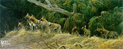 Painted Dogs- Signed By The Artist								 – Canvas Lithograph
								 – Limited Edition
								 – 18 A/P
								 – 
								20 x 48