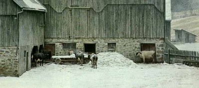 Winter Barnyard- Signed By The Artist								 – Paper Lithograph
								 – Limited Edition
								 – 2500 S/N
								 – 
								14 5/8 x 32 1/2