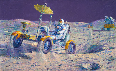 Lunar Grand Prix (Apollo 16)- Signed By The Artist								 – Canvas Giclee
								 – Limited Edition
								 – 22 A/P
								 – 
								16 x 26