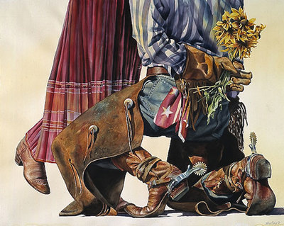 Cowboy Romance- Signed By The Artist								 – Paper Lithograph
								 – Limited Edition
								 – A/P
								 – 
								23 1/4 x 29								
								 –