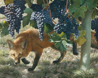 Between The Vines – Red Fox- Signed By The Artist								 – Paper Lithograph
								 – Limited Edition
								 – 76 A/P
								 – 
								22 3/4 x 28 1/2
