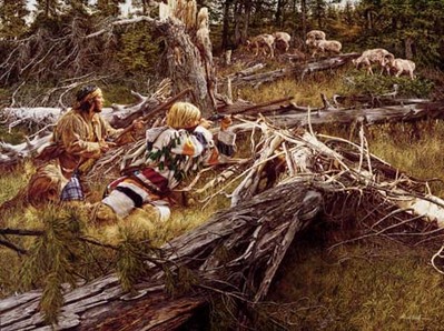 Hunting The Bighorn- Signed By The Artist								 – Canvas Giclee
								 – Limited Edition
								 – 18 A/P
								 – 
								27 x 36