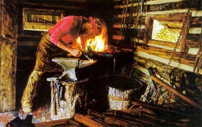 The Frontier Blacksmith- Signed By The Artist								 – Paper Lithograph
								 – Limited Edition
								 – 950 S/N
								 – 
								24 1/2 x 35 1/4