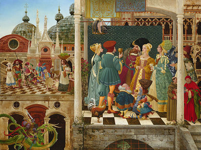 Michael The Archangel Battles The Dragon While Almost Nobody Pays Any Attention- Signed By The Artist								 – Canvas Giclee
								 – Limited Edition
								 – 25 S/N
								 – 
								30 x 40