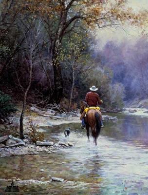 Creek Bottom Search- Signed By The Artist								 – Canvas Lithograph
								 – Limited Edition
								 – 395 S/N
								 – 
								12 x 9								
								 –