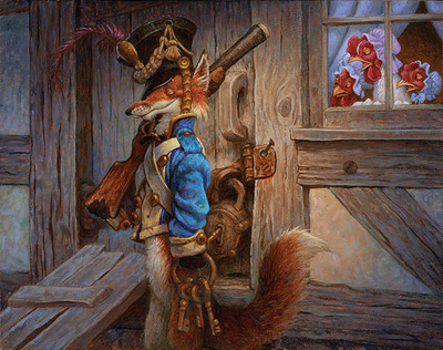 The Fox Guarding The Henhouse- Signed By The Artist								 – Canvas Giclee
								 – Limited Edition
								 – 100 S/N
								 – 
								9 x 11