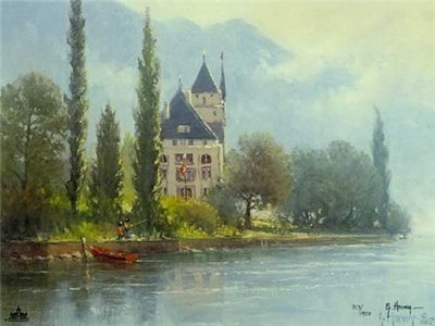 Springtime In Europe – Lake Chateau- Signed By The Artist								 – Paper Lithograph
								 – Limited Edition
								 – 1950 S/N
								 – 
								12 x 16