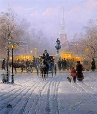 Winter Evening In Old Boston- Signed By The Artist								 – Paper Lithograph
								 – Limited Edition
								 – 2500 S/N
								 – 
								27 x 22 1/2