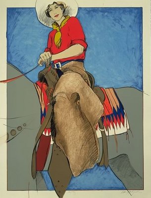 Postcard Cowgirl- Signed By The Artist								 – Paper Lithograph
								 – Limited Edition
								 – A/P
								 – 
								37 1/2 x 26 1/2