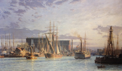 Chicago, The Entrance To The Chicago River Looking West, In 1876- Signed By The Artist								 – Paper Lithograph
								 – Limited Edition
								 – 750 Signed
								 – 
								18 3/8 x 31 1/4