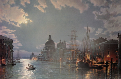 Venice, Moonlight Over The Grand Canal In 1870- Signed By The Artist								 – Paper Lithograph
								 – Limited Edition
								 – 850 S/N
								 – 
								20 3/8 x 30 5/8