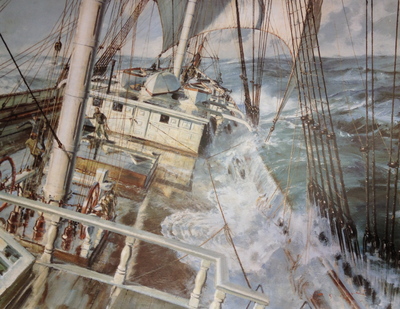 A Down Easter Approaching Cape Horn- Signed By The Artist								 – Paper Lithograph
								 – Limited Edition
								 – 950 S/N
								 – 
								21 1/2 x 27 1/2