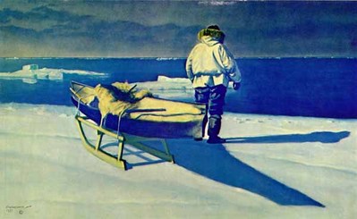 Decision On The Ice Field- Signed By The Artist								 – Paper Lithograph
								 – Limited Edition
								 – 950 S/N
								 – 
								17 x 27 1/2