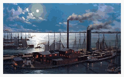 Muskegon By Moonlight, 1885- Signed By The Artist								 – Paper Lithograph
								 – Limited Edition
								 – 250 S/N
								 – 
								16 x 25