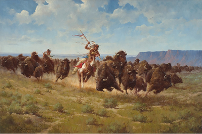 Buffalo Runners- Signed By The Artist								 – Canvas Giclee
								 – Limited Edition
								 – 15 A/P
								 – 
								24 x 36