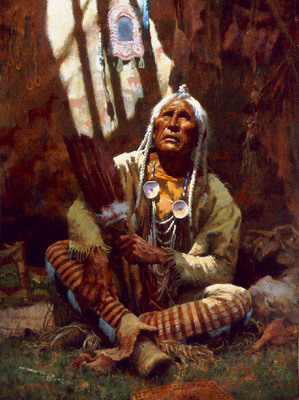 Holy Man Of The Blackfoot- Signed By The Artist								 – Canvas Giclee
								 – Limited Edition
								 – 975 S/N
								 – 
								32 1/2 x 24 1/2