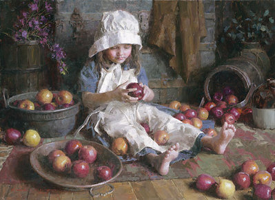 Apple Girl- Signed By The Artist								 – Canvas Giclee
								 – Limited Edition
								 – A/P
								 – 
								17 x 23								
								 –