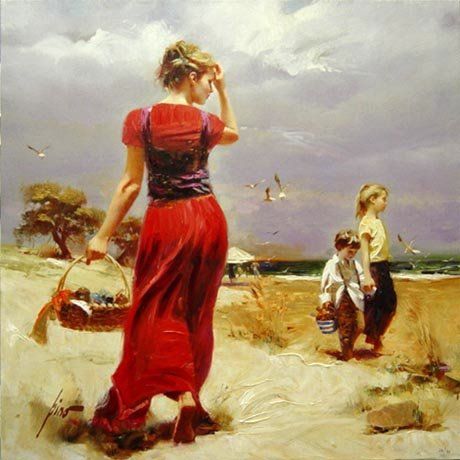 Seaside Gathering- Signed By The Artist- Giclee On Canvas – Limited Edition