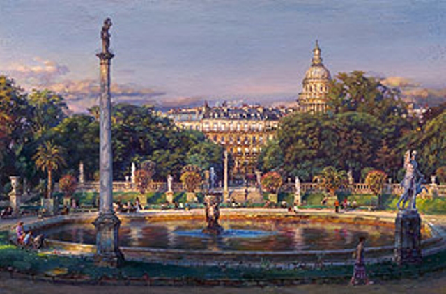 The Luxembourg Garden II: La Fountaine– SIGNED BY THE ARTIST – ARCHIVAL GICLEE ON CANVAS – LIMITED EDITION