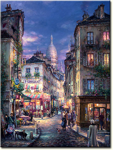 STROLL MONTMARTRE– SIGNED BY THE ARTIST – ARCHIVAL GICLEE ON CANVAS – LIMITED EDITION