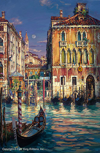 VENETIAN SUNSET– SIGNED BY THE ARTIST – ARCHIVAL GICLEE ON CANVAS – LIMITED EDITION
