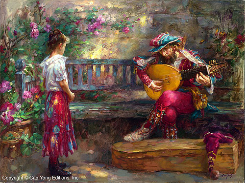 Girl With Musician – SIGNED BY THE ARTIST – ARCHIVAL PIGMENT INK ON CANVAS – LIMITED EDITION