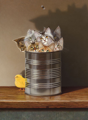 Cats In A Can- Canvas Giclee
								 – Open Edition
								 – Fine Art
								 – 
								15 x 11