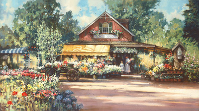 Flower Market- Signed By The Artist								 – Canvas Giclee
								 – Limited Edition
								 – 100 S/N
								 – 
								14 x 25