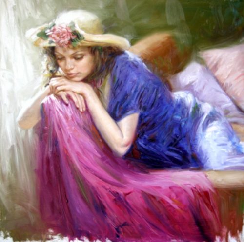 Flower Bonnet (Untitled #5) – SIGNED BY THE ARTIST – Hand Embellished – GICLEE ON CANVAS – LIMITED EDITION
