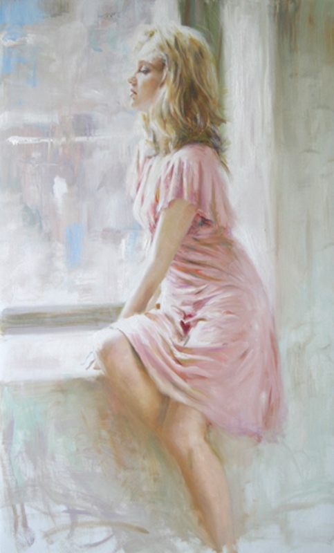 Waiting By The Window– SIGNED BY THE ARTIST –Non Embellished – GICLEE ON CANVAS – LIMITED EDITION